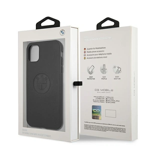 Etui BMW BMHCN61REELK Apple iPhone 11 czarny/black hardcase Leather Emboss