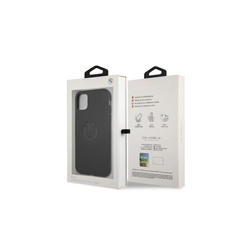 Hurtownia GSM - Etui BMW BMHCN61REELK Apple iPhone 11 czarny/black hardcase Leather Emboss - BMW029BLK - {ean13} - Hurt