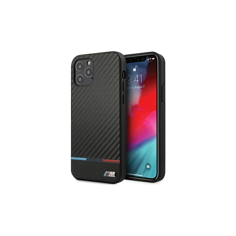 Wholesale BMW BMHCP12LPUCARTCBK Apple iPhone 12 Pro Max black hardcase M Collection PU Carbon Stripe - BMW048BLK - {ean13} - Hurt