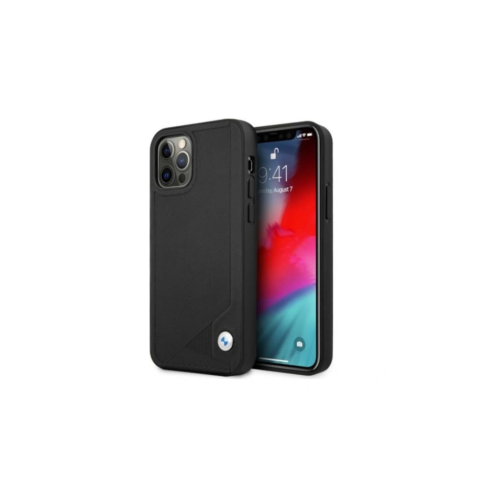 Hurtownia GSM - Etui BMW BMHCP12LRCDPK Apple iPhone 12 Pro Max czarny/black hardcase Leather Deboss - BMW049BLK - {ean13} - Hurt