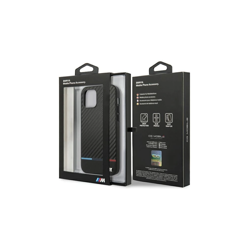 Wholesale BMW BMHCP12LPUCARTCBK Apple iPhone 12 Pro Max black hardcase M Collection PU Carbon Stripe - BMW048BLK - {ean13} - Hurt