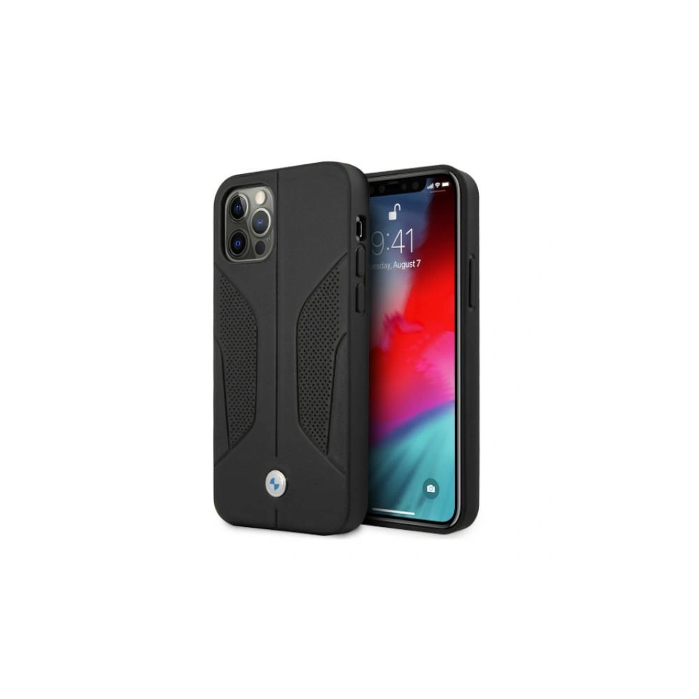 Hurtownia GSM - Etui BMW BMHCP12LRSCSK Apple iPhone 12 Pro Max czarny/black hardcase Leather Perforate Sides - BMW050BLK - {ean13} - Hurt