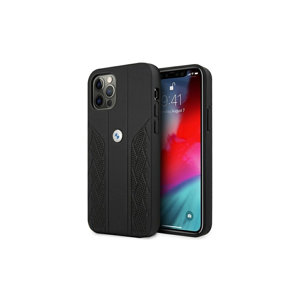 Hurtownia GSM - Etui BMW BMHCP12LRSPPK Apple iPhone 12 Pro Max czarny/black hardcase Leather Curve Perforate - BMW051BLK - {ean13} - Hurt