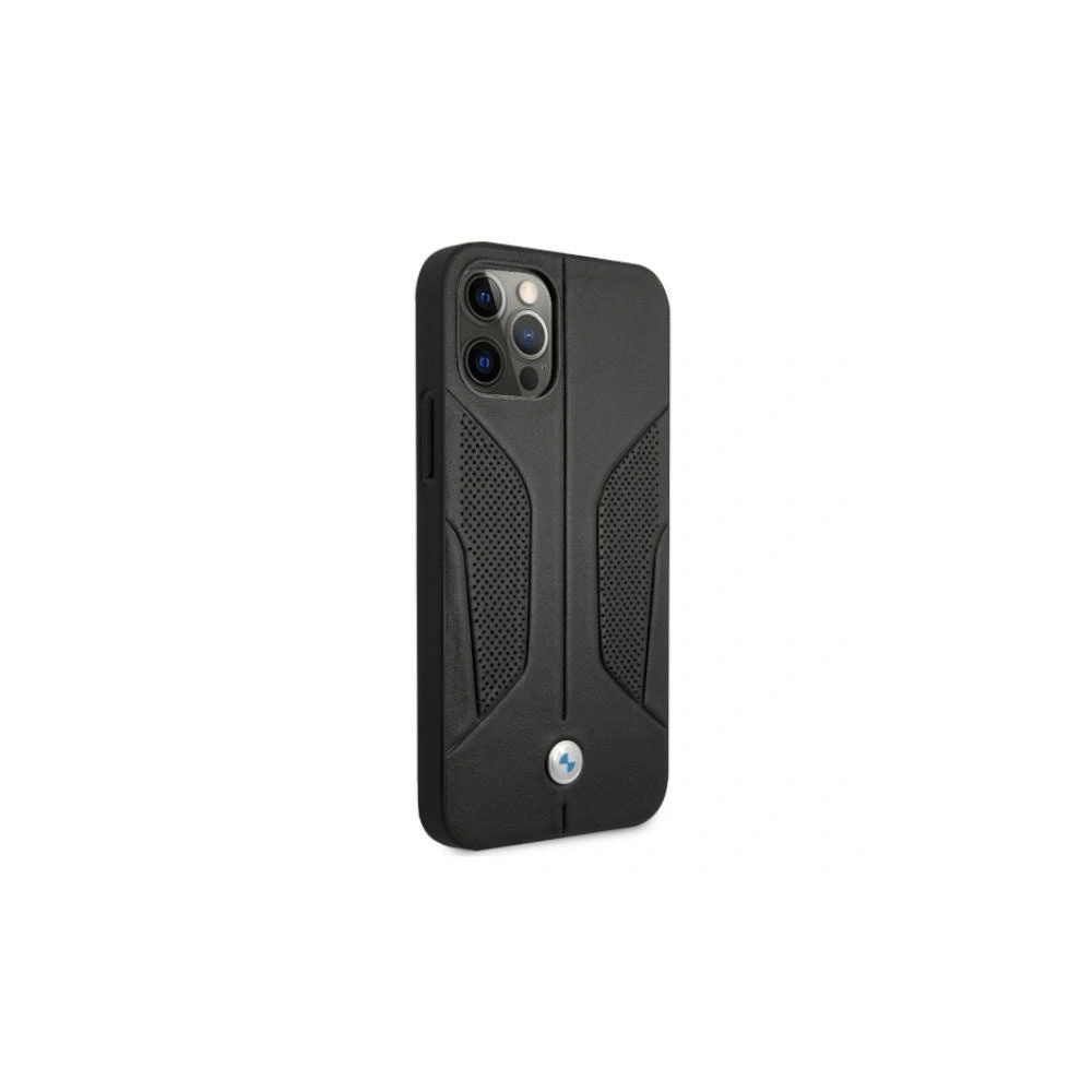 Hurtownia GSM - Etui BMW BMHCP12LRSCSK Apple iPhone 12 Pro Max czarny/black hardcase Leather Perforate Sides - BMW050BLK - {ean13} - Hurt