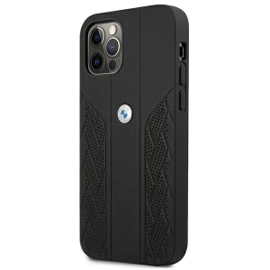 Hurtownia GSM - Etui BMW BMHCP12LRSPPK Apple iPhone 12 Pro Max černý/black hardcase Leather Curve Perforate - BMW051BLK - {ean13} - Hurt