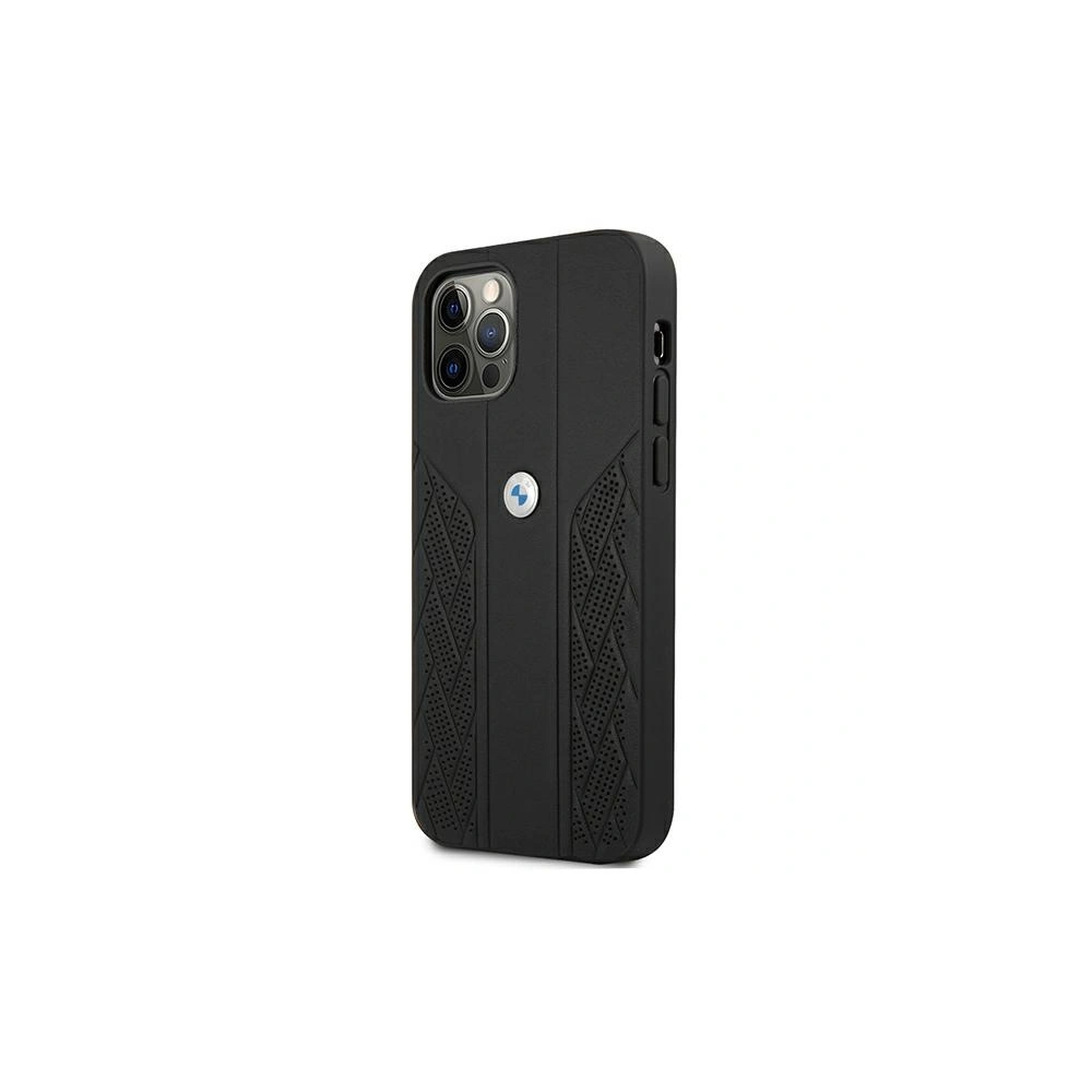 Wholesale BMW BMHCP12LRSPPK Apple iPhone 12 Pro Max black hardcase Leather Curve Perforate - BMW051BLK - {ean13} - Hurt
