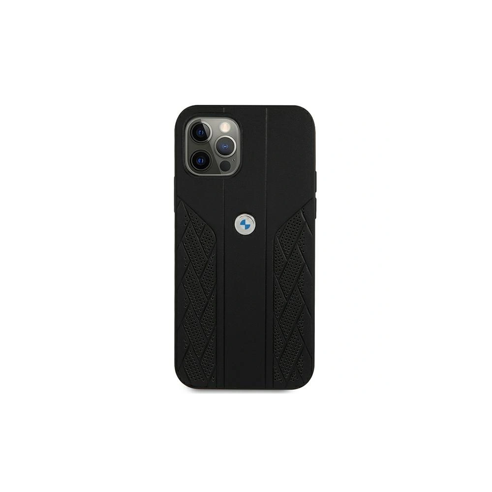 Wholesale BMW BMHCP12LRSPPK Apple iPhone 12 Pro Max black hardcase Leather Curve Perforate - BMW051BLK - {ean13} - Hurt