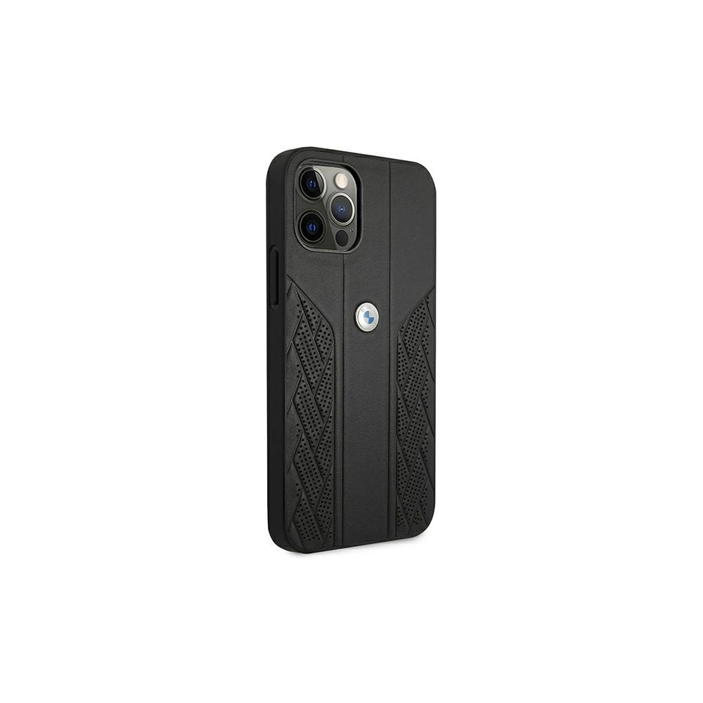 Hurtownia GSM - Etui BMW BMHCP12LRSPPK Apple iPhone 12 Pro Max czarny/black hardcase Leather Curve Perforate - BMW051BLK - {ean13} - Hurt