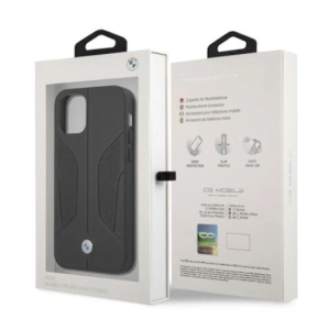 Hurtownia GSM - Etui BMW BMHCP12LRSCSK Apple iPhone 12 Pro Max černý/black hardcase Leather Perforate Sides - BMW050BLK - {ean13} - Hurt