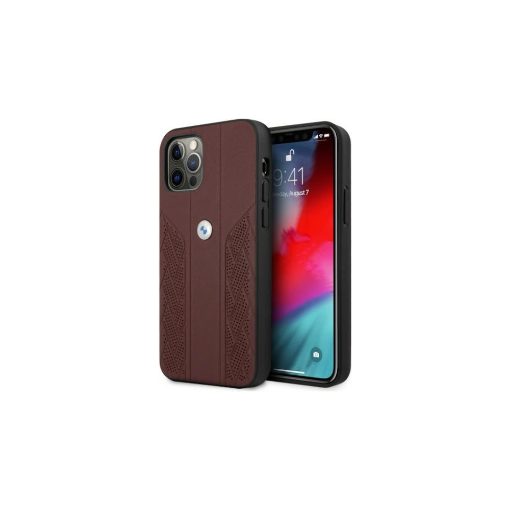 Hurtownia GSM - Etui BMW BMHCP12LRSPPR Apple iPhone 12 Pro Max czerwony/red hardcase Leather Curve Perforate - BMW052RED - {ean13} - Hurt