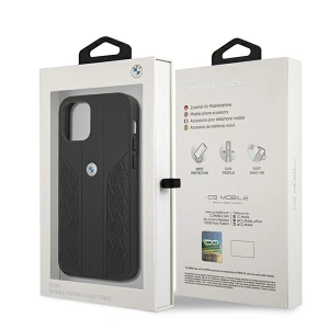 Hurtownia GSM - Etui BMW BMHCP12LRSPPK Apple iPhone 12 Pro Max černý/black hardcase Leather Curve Perforate - BMW051BLK - {ean13} - Hurt