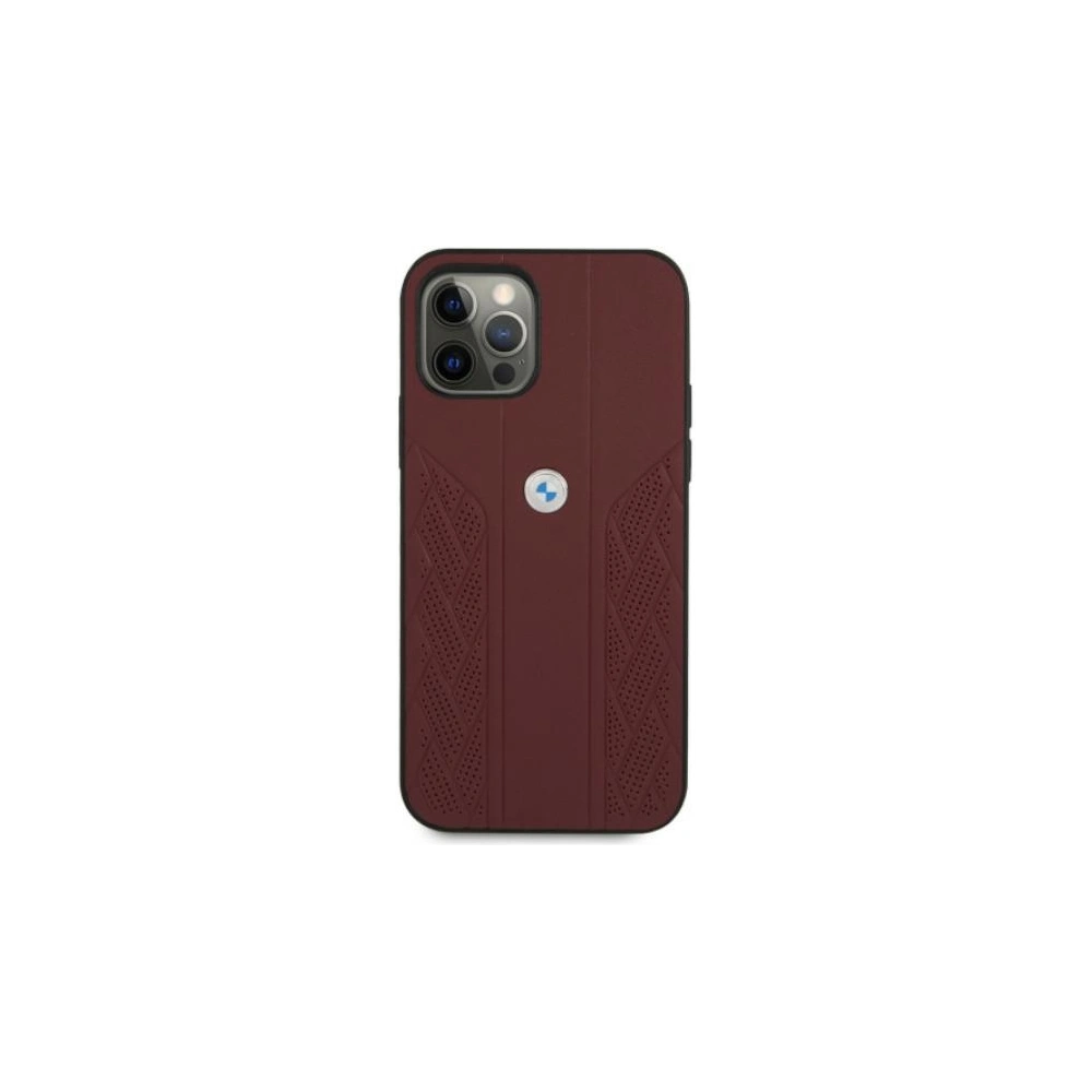 Hurtownia GSM - Etui BMW BMHCP12LRSPPR Apple iPhone 12 Pro Max czerwony/red hardcase Leather Curve Perforate - BMW052RED - {ean13} - Hurt