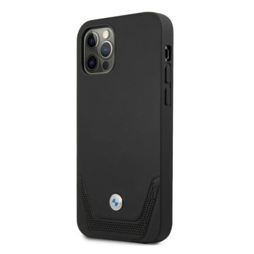 Etui BMW BMHCP12LRSWPK Apple iPhone 12 Pro Max czarny/black hardcase Leather Perforate