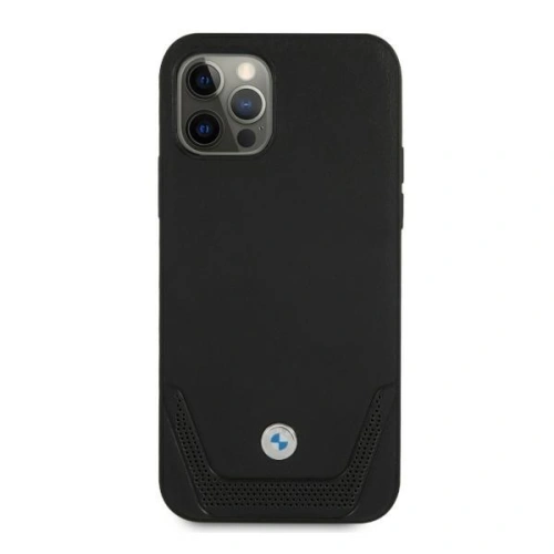 Etui BMW BMHCP12LRSWPK Apple iPhone 12 Pro Max czarny/black hardcase Leather Perforate