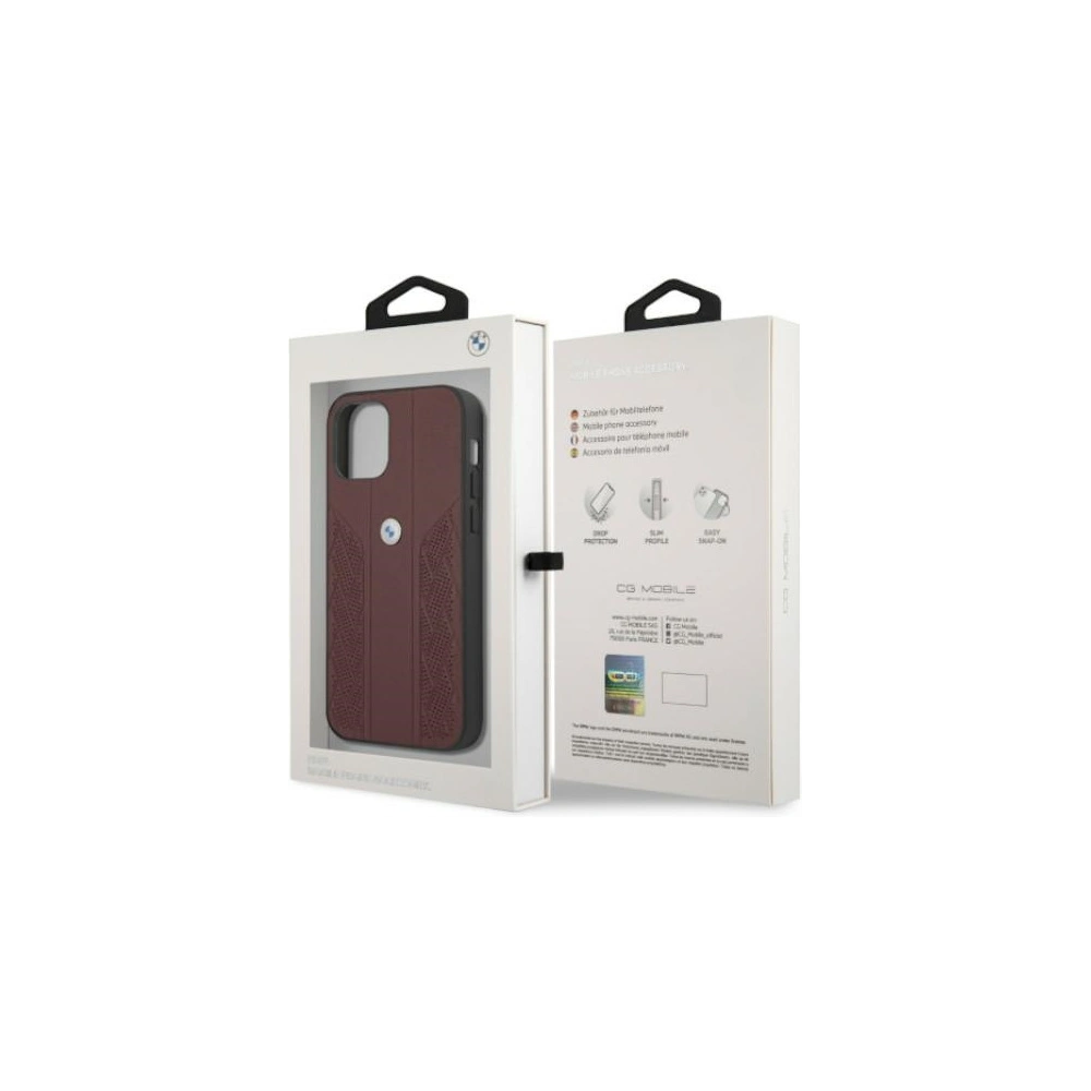 Hurtownia GSM - Etui BMW BMHCP12LRSPPR Apple iPhone 12 Pro Max červený/red hardcase Leather Curve Perforate - BMW052RED - {ean13} - Hurt