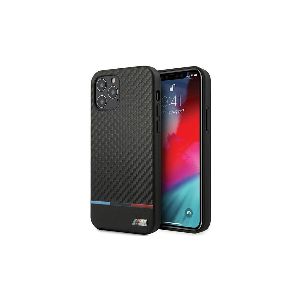 Hurtownia GSM - Etui BMW BMHCP12MPUCARTCBK Apple iPhone 12/12 Pro czarny/black hardcase M Collection PU Carbon Stripe - BMW070BLK - {ean13} - Hurt