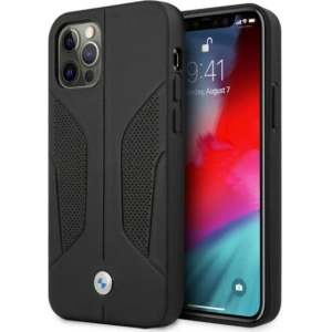 Hurtownia GSM - Etui BMW BMHCP12MRSCSK Apple iPhone 12/12 Pro černé/black hardcase Kožené perforované strany - BMW073BLK - {ean13} - Hurt