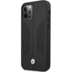 Hurtownia GSM - Etui BMW BMHCP12MRSCSK Apple iPhone 12/12 Pro černé/black hardcase Kožené perforované strany - BMW073BLK - {ean13} - Hurt
