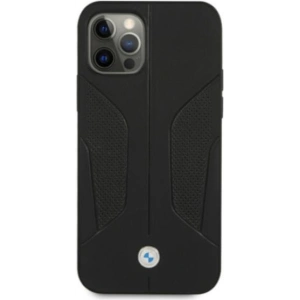 Hurtownia GSM - Etui BMW BMHCP12MRSCSK Apple iPhone 12/12 Pro černé/black hardcase Kožené perforované strany - BMW073BLK - {ean13} - Hurt