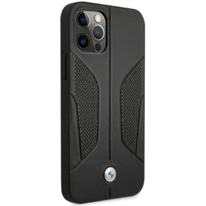 Hurtownia GSM - Etui BMW BMHCP12MRSCSK Apple iPhone 12/12 Pro černé/black hardcase Kožené perforované strany - BMW073BLK - {ean13} - Hurt