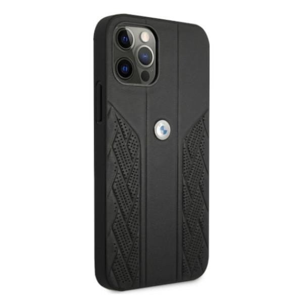 Kryt BMW BMHCP12MRSPPK Apple iPhone 12/12 Pro black hardcase Leather Curve Perforate