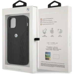 Hurtownia GSM - Etui BMW BMHCP12MRSPPK Apple iPhone 12/12 Pro černé/black hardcase Leather Curve Perforate - BMW075BLK - {ean13} - Hurt