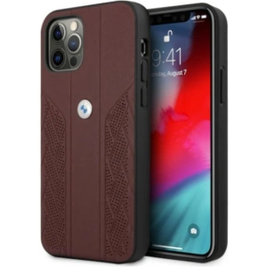 Hurtownia GSM - Etui BMW BMHCP12MRSPPR Apple iPhone 12/12 Pro červené/red hardcase Leather Curve Perforate - BMW076RED - {ean13} - Hurt