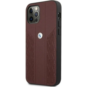 Hurtownia GSM - Etui BMW BMHCP12MRSPPR Apple iPhone 12/12 Pro červené/red hardcase Leather Curve Perforate - BMW076RED - {ean13} - Hurt