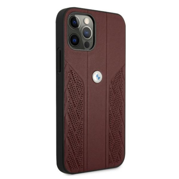 Kryt BMW BMHCP12MRSPPR Apple iPhone 12/12 Pro red hardcase Leather Curve Perforate