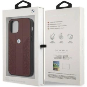 Hurtownia GSM - Etui BMW BMHCP12MRSPPR Apple iPhone 12/12 Pro červené/red hardcase Leather Curve Perforate - BMW076RED - {ean13} - Hurt