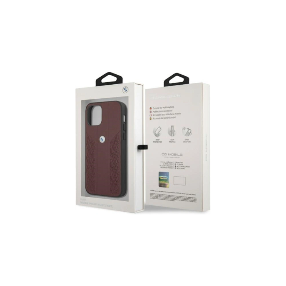 Hurtownia GSM - Case BMW BMHCP12MRSPPR Apple iPhone 12/12 Pro rot/red Hardcase Leather Curve Perforate - BMW076RED - {ean13} - Hurt