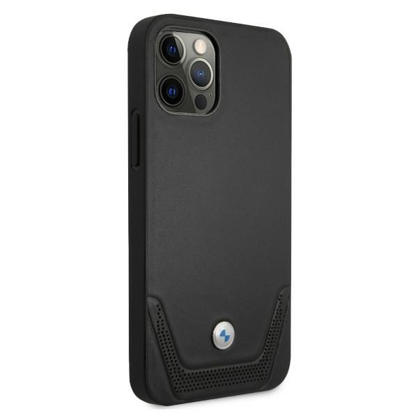 Kryt BMW BMHCP12MRSWPK Apple iPhone 12/12 Pro black hardcase Leather Perforate