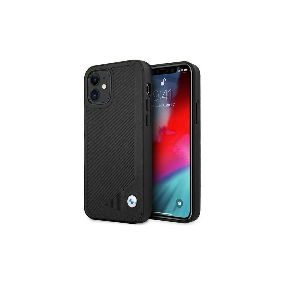 Hurtownia GSM - Etui BMW BMHCP12SRCDPK Apple iPhone 12 mini černý/black hardcase Leather Deboss - BMW095BLK - {ean13} - Hurt