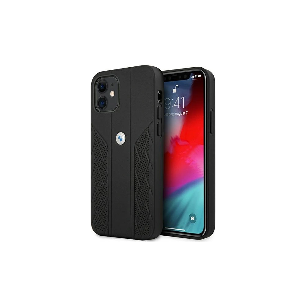 Hurtownia GSM - Case BMW BMHCP12SRSPPK Apple iPhone 12 mini schwarz/schwarz Hardcase Leder Curve Perforate - BMW096BLK - {ean13} - Hurt
