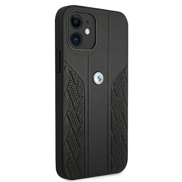 Kryt BMW BMHCP12SRSPPK Apple iPhone 12 mini black hardcase Leather Curve Perforate