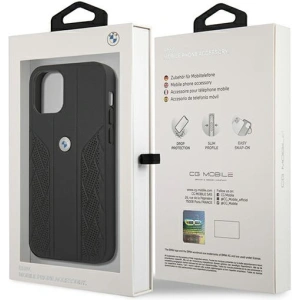Hurtownia GSM - Case BMW BMHCP12SRSPPK Apple iPhone 12 mini schwarz/schwarz Hardcase Leder Curve Perforate - BMW096BLK - {ean13} - Hurt