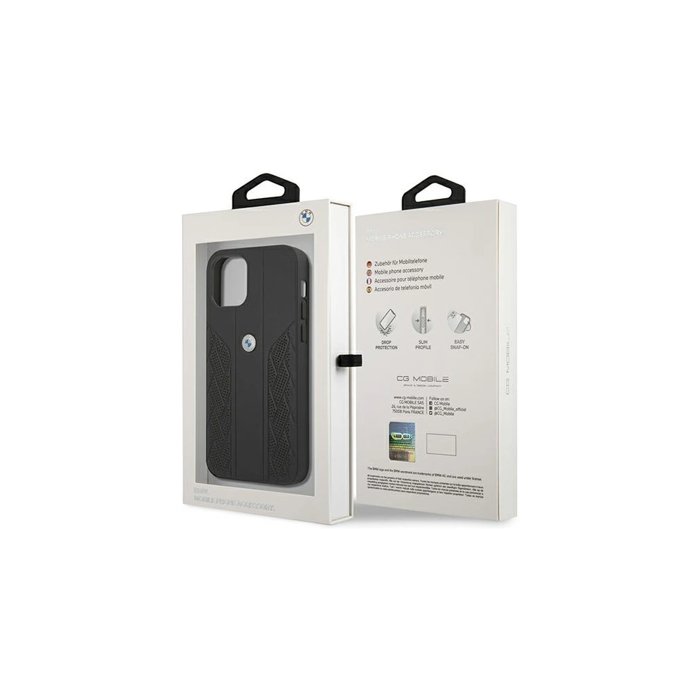 Hurtownia GSM - Case BMW BMHCP12SRSPPK Apple iPhone 12 mini schwarz/schwarz Hardcase Leder Curve Perforate - BMW096BLK - {ean13} - Hurt