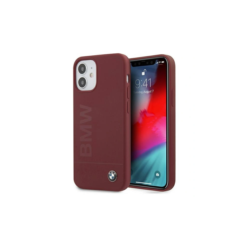 Wholesale BMW BMHCP12SSLBLRE Apple iPhone 12 mini red hardcase Silicone Signature Logo - BMW098RED - {ean13} - Hurt