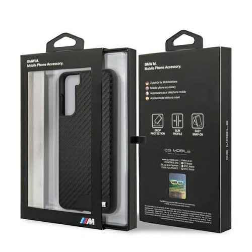 Etui BMW BMHCS21MCABBK Samsung Galaxy S21+ Plus czarny/black hardcase M Collection PU Carbon
