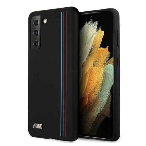 Etui BMW BMHCS21SSIVTBK Samsung Galaxy S21 czarny/black Silicone Stripes M Collection