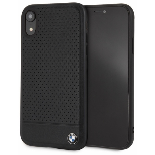 BMW Distributor - 3700740434796 - BMW145BLK - BMW BMHCI61PEBOBK Apple iPhone XR black hardcase Signature Perforated - B2B homescreen