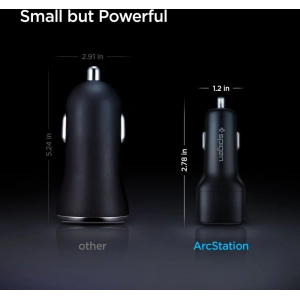Ładowarka samochodowa Spigen PC2000 PowerArc 2-port Car Charger PD 45W QC 3.0 Black
