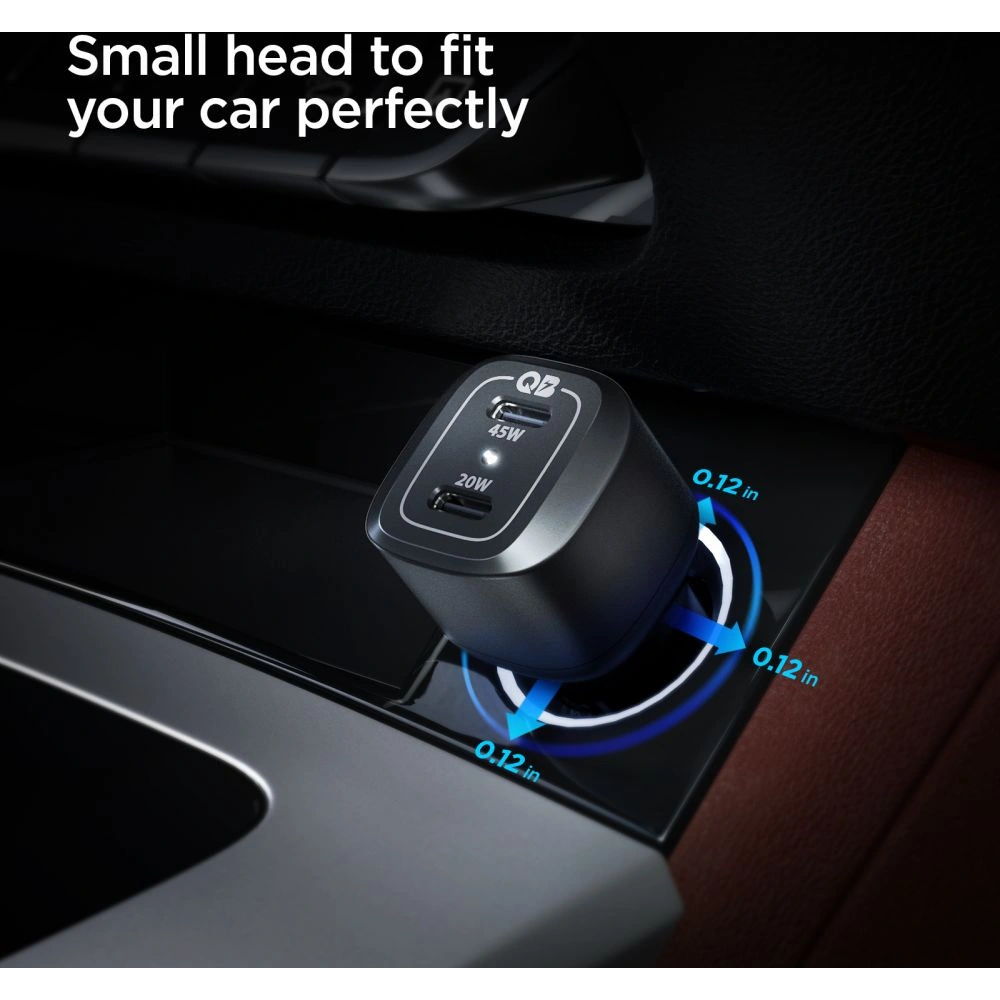 Hurtownia GSM - Ładowarka samochodowa Spigen PC2000 PowerArc 2-port Car Charger PD 45W QC 3.0 Black - SPN1855BLK - {ean13} - Hurt