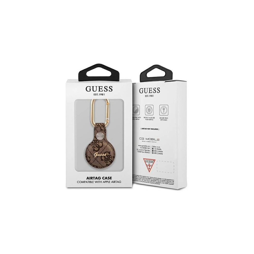 Hurtownia GSM - Etui Guess GUATP4GMSRW Apple AirTag hnědý/brown 4G Vintage Script - GUE1249BR - {ean13} - Hurt