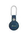 Guess GUATPSASRSB Apple AirTag blue Saffiano Vintage Script
