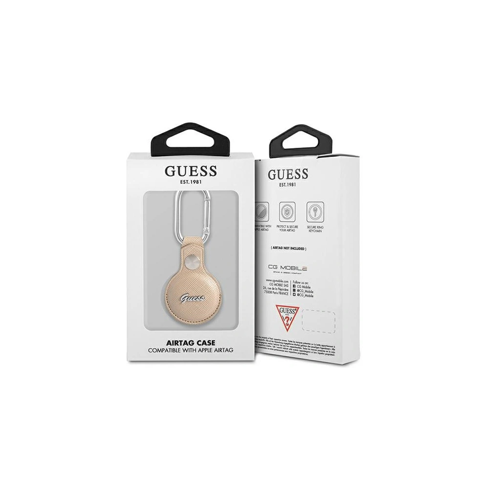 Hurtownia GSM - Etui Guess GUATPSASRSD Apple AirTag béžový/beige Saffiano Vintage Script - GUE1251BEI - {ean13} - Hurt
