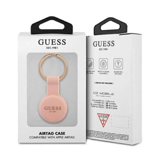 Etui Guess GUATSGEP Apple AirTag różowy/pink Silicone