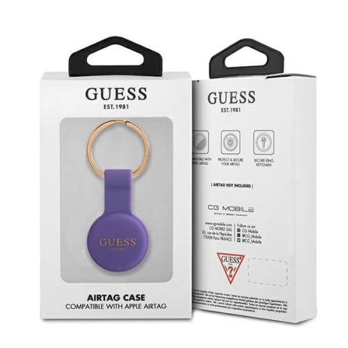 Etui Guess GUATSGEU Apple AirTag fioletowy/purple Silicone