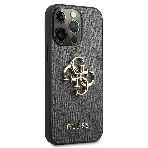 Kryt Guess GUHCP13L4GMGGR Apple iPhone 13 Pro grey hardcase 4G Big Metal Logo