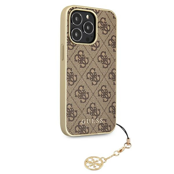 Kryt Guess GUHCP13LGF4GBR Apple iPhone 13 Pro brown hardcase 4G Charms Collection